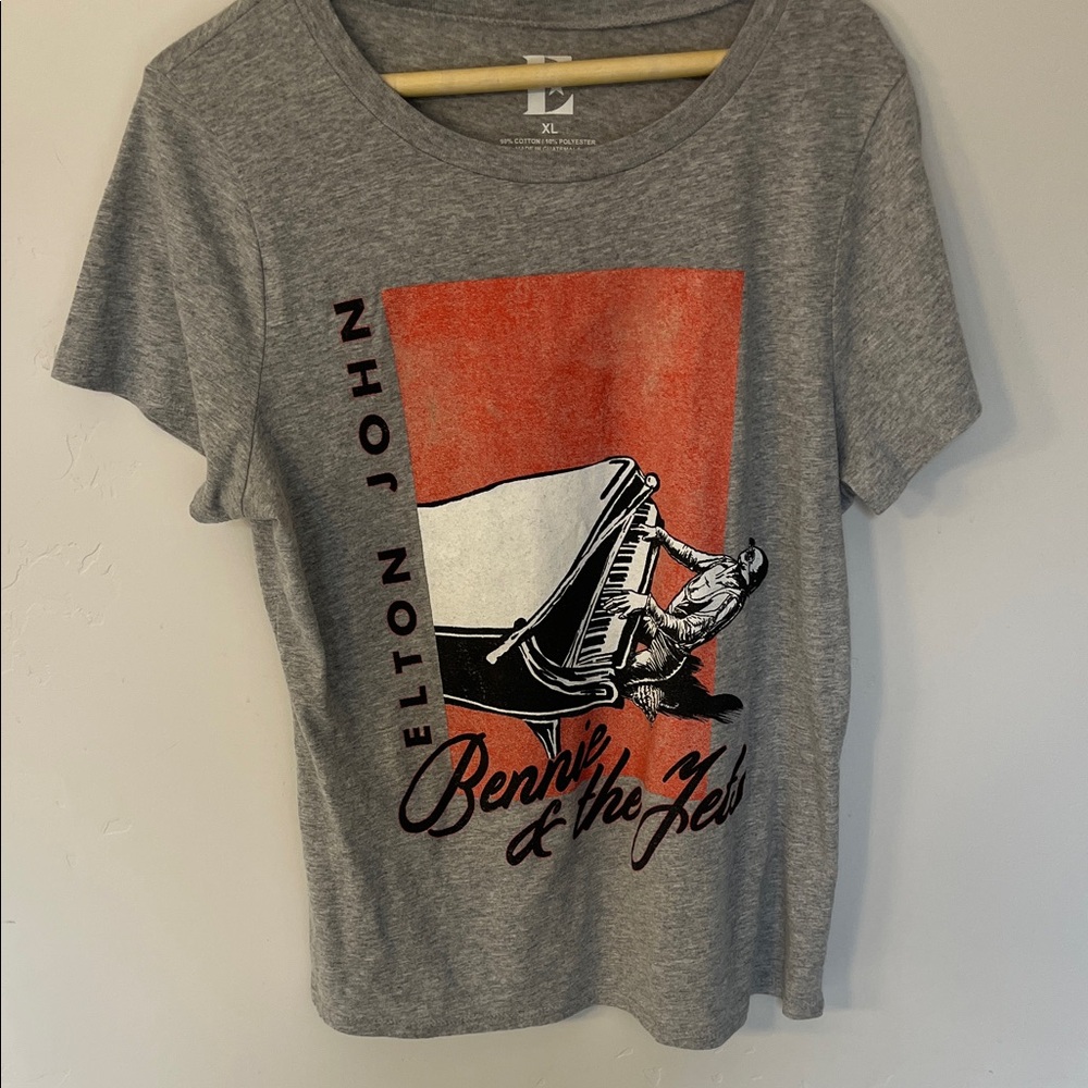 Elton John Graphic Tee in Heather Gray